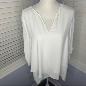 Karen Kane White Blouse with V-Neck